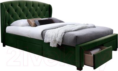 Двуспальная кровать Halmar Sabrina 160x200 (темно-зеленый)