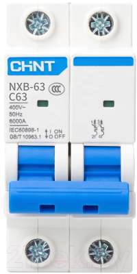 Выключатель автоматический Chint NXB-63 2P 63A 6kA C / 814098