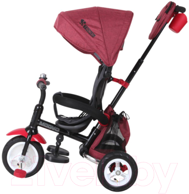 Трехколесный велосипед с ручкой Lorelli Moovo Air Red Black Luxe / 10050460018