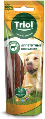 Лакомство для собак Triol Аппетитные колбаски из говядины / 10171003 (40г)