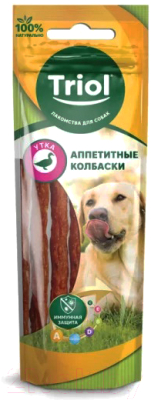 Лакомство для собак Triol Аппетитные колбаски из утки / 10171002 (40г)