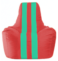 Бескаркасное кресло Flagman Спортинг С1.1-456 (красный/бирюзовые полоски) - 