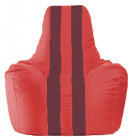 Бескаркасное кресло Flagman Спортинг С1.1-180 (красный/бордовые полоски) - 
