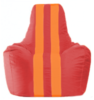 Бескаркасное кресло Flagman Спортинг С1.1-176 (красный/оранжевые полоски) - 