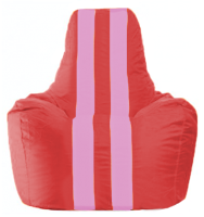 Бескаркасное кресло Flagman Спортинг С1.1-175 (красный/розовые полоски) - 