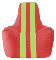 Бескаркасное кресло Flagman Спортинг С1.1-457 (красный/салатовые полоски) - 