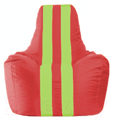Бескаркасное кресло Flagman Спортинг С1.1-457 (красный/салатовые полоски)