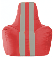 Бескаркасное кресло Flagman Спортинг С1.1-173 (красный/серые полоски) - 