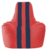 Бескаркасное кресло Flagman Спортинг С1.1-234 (красный/темно-синие полоски) - 