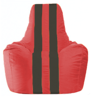 Бескаркасное кресло Flagman Спортинг С1.1-455 (красный/черные полоски) - 