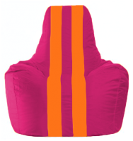 Бескаркасное кресло Flagman Спортинг С1.1-388 (лиловый/оранжевые полоски) - 