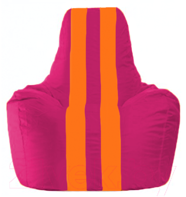 Бескаркасное кресло Flagman Спортинг С1.1-388 (лиловый/оранжевые полоски)