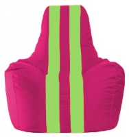 Бескаркасное кресло Flagman Спортинг С1.1-390 (лиловый/салатовые полоски) - 