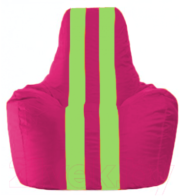 Бескаркасное кресло Flagman Спортинг С1.1-390 (лиловый/салатовые полоски)