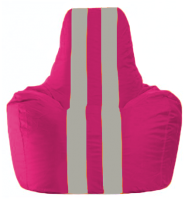 Бескаркасное кресло Flagman Спортинг С1.1-374 (лиловый/серые полоски) - 