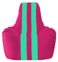 Бескаркасное кресло Flagman Спортинг С1.1-383 (лиловый/бирюзовые полоски) - 