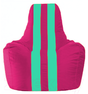Бескаркасное кресло Flagman Спортинг С1.1-383 (лиловый/бирюзовые полоски)