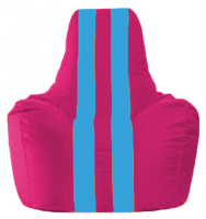 Бескаркасное кресло Flagman Спортинг С1.1-385 (лиловый/голубые полоски) - 