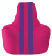 Бескаркасное кресло Flagman Спортинг С1.1-380 (лиловый/фиолетовые полоски) - 