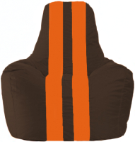 Бескаркасное кресло Flagman Спортинг С1.1-324 (коричневый/оранжевые полоски) - 