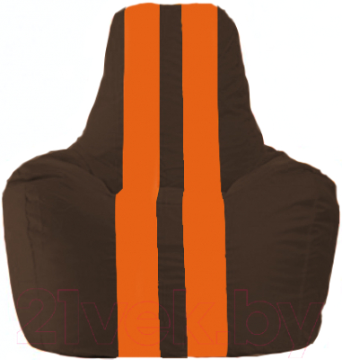 Бескаркасное кресло Flagman Спортинг С1.1-324 (коричневый/оранжевые полоски)