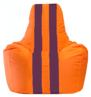 Бескаркасное кресло Flagman Спортинг С1.1-222 (оранжевый/бордовые полоски) - 