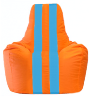 Бескаркасное кресло Flagman Спортинг С1.1-220 (оранжевый/голубые полоски) - 