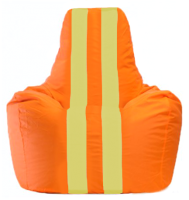 Бескаркасное кресло Flagman Спортинг С1.1-219 (оранжевый/желтые полоски) - 