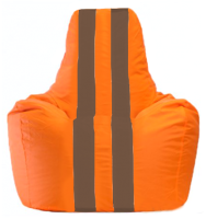 Бескаркасное кресло Flagman Спортинг С1.1-218 (оранжевый/коричневые полоски) - 