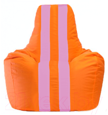 Бескаркасное кресло Flagman Спортинг С1.1-601 (оранжевый/розовые полоски)