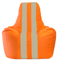 Бескаркасное кресло Flagman Спортинг С1.1-207 (оранжевый/светло-бежевые полоски) - 
