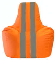 Бескаркасное кресло Flagman Спортинг С1.1-210 (оранжевый/темно-серый полоски) - 