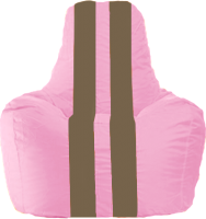 Бескаркасное кресло Flagman Спортинг С1.1-200 (розовый/коричневые полоски) - 
