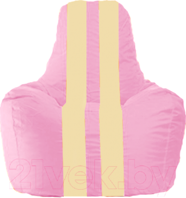 Бескаркасное кресло Flagman Спортинг С1.1-196 (розовый/светло-бежевые полоски)