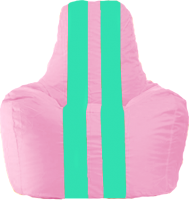 Бескаркасное кресло Flagman Спортинг С1.1-204 (розовый/бирюзовые полоски) - 