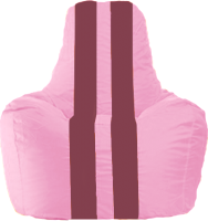 Бескаркасное кресло Flagman Спортинг С1.1-203 (розовый/бордовые полоски) - 