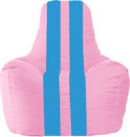 Бескаркасное кресло Flagman Спортинг С1.1-202 (розовый/голубые полоски) - 