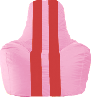 Бескаркасное кресло Flagman Спортинг С1.1-199 (розовый/красные полоски) - 