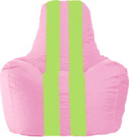 Бескаркасное кресло Flagman Спортинг С1.1-197 (розовый/салатовые полоски) - 