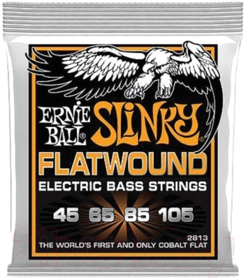 Изображение товара Струны для бас-гитары Ernie Ball 2813 Hybrid Slinky Flatwound Cobalt 45-105