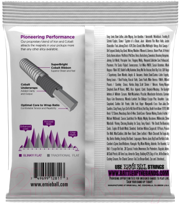 Изображение товара Струны для бас-гитары Ernie Ball 2813 Hybrid Slinky Flatwound Cobalt 45-105