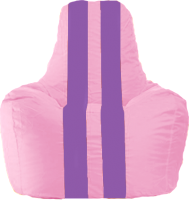 Бескаркасное кресло Flagman Спортинг С1.1-194 (розовый/сиреневые полоски) - 