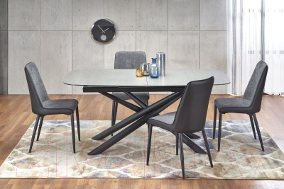 Обеденный стол Halmar Capello (темно-серый/черный)