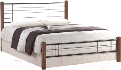 Двуспальная кровать Halmar Viera 180x200 (черешня античная/черный)