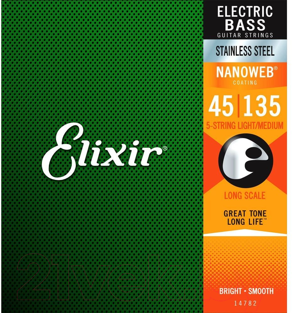 Струны для бас-гитары Elixir Strings 14782 45-135 5-String — фото 1