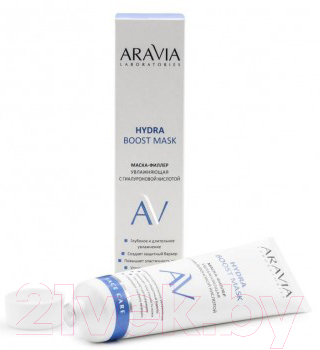 Маска для лица кремовая Aravia Laboratories увлажняющая с гиалуроновой кислотой (100мл)