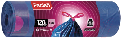 Пакеты для мусора Paclan Premium с тесьмой 120л (10шт)