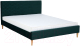 Двуспальная кровать Signal Azzuro Velvet 180x200 (Bluvel 78 зеленый/дуб) - 