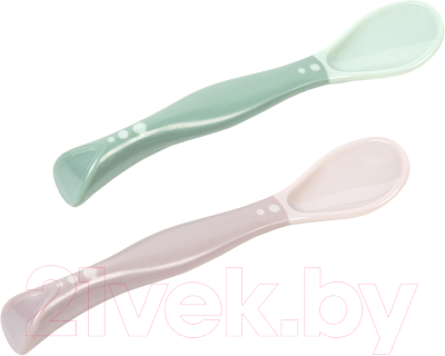 Набор столовых ложек для кормления Happy Baby Spoon 15003 (оливковый/лиловый)