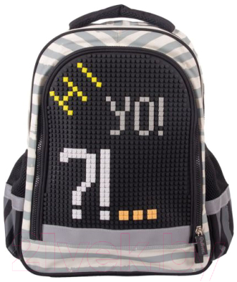 Школьный рюкзак Gulliver С пикси-дотами / MC-3191-5 (серый)